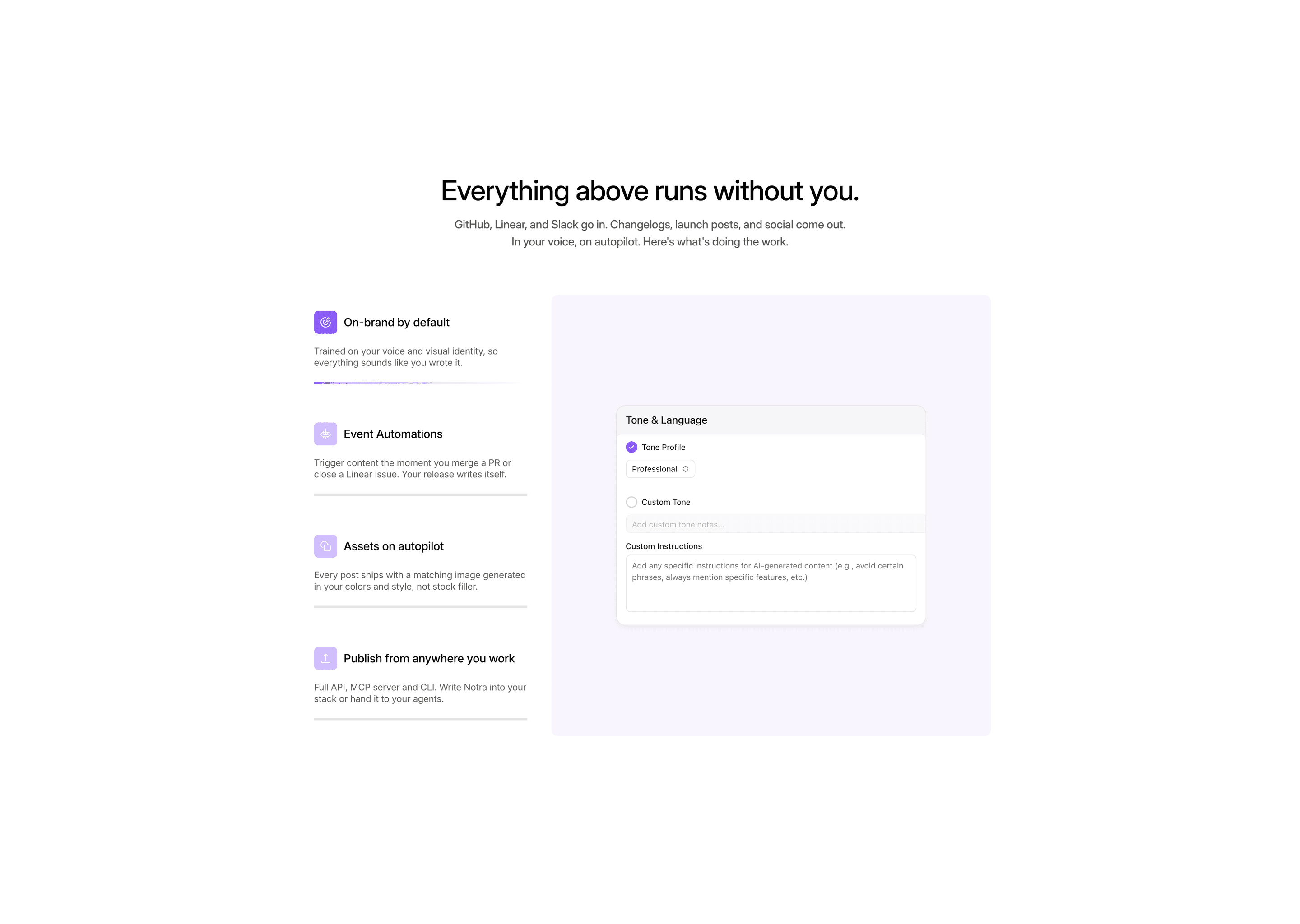 An alternative list-based feature section