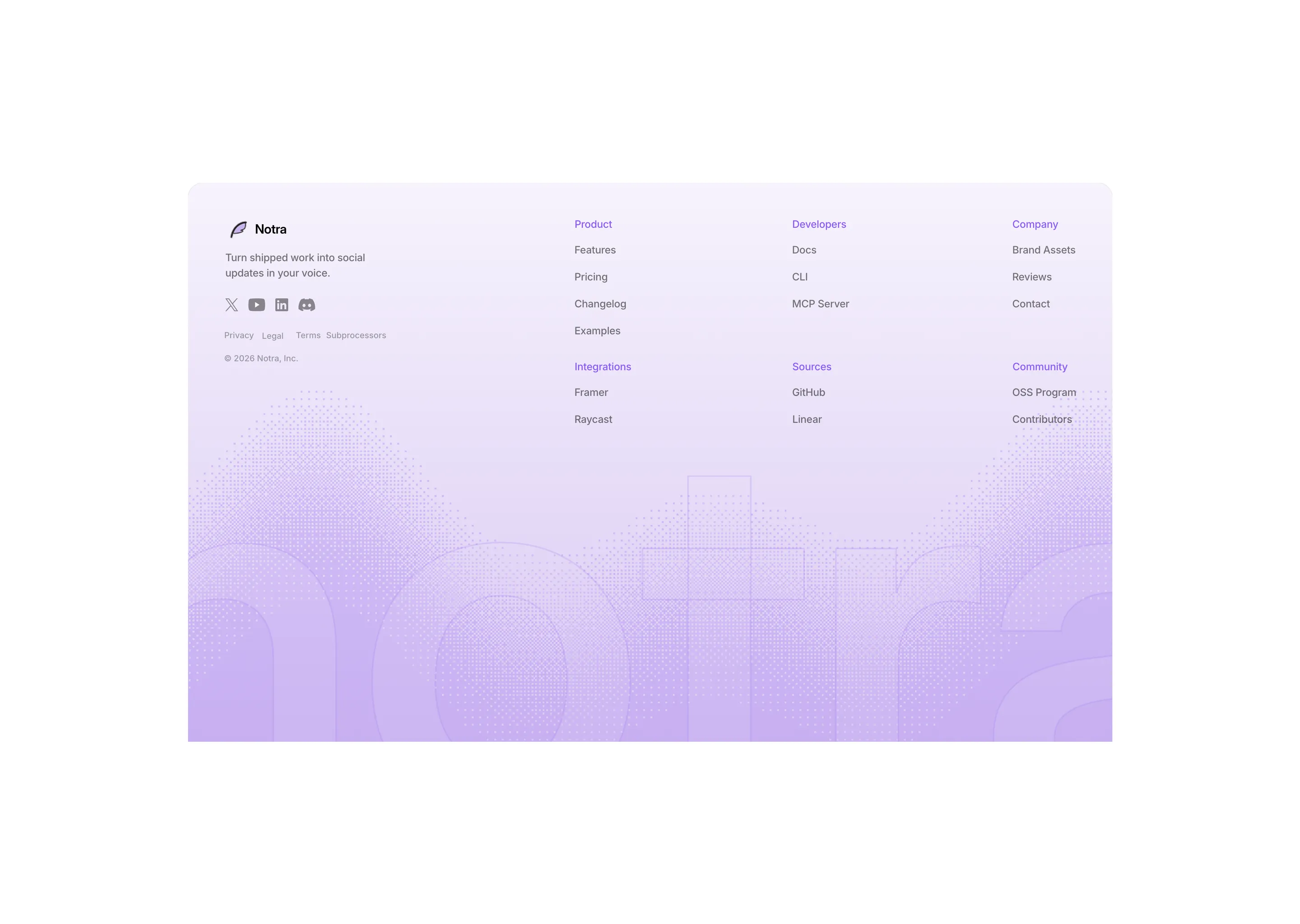 Notra footer