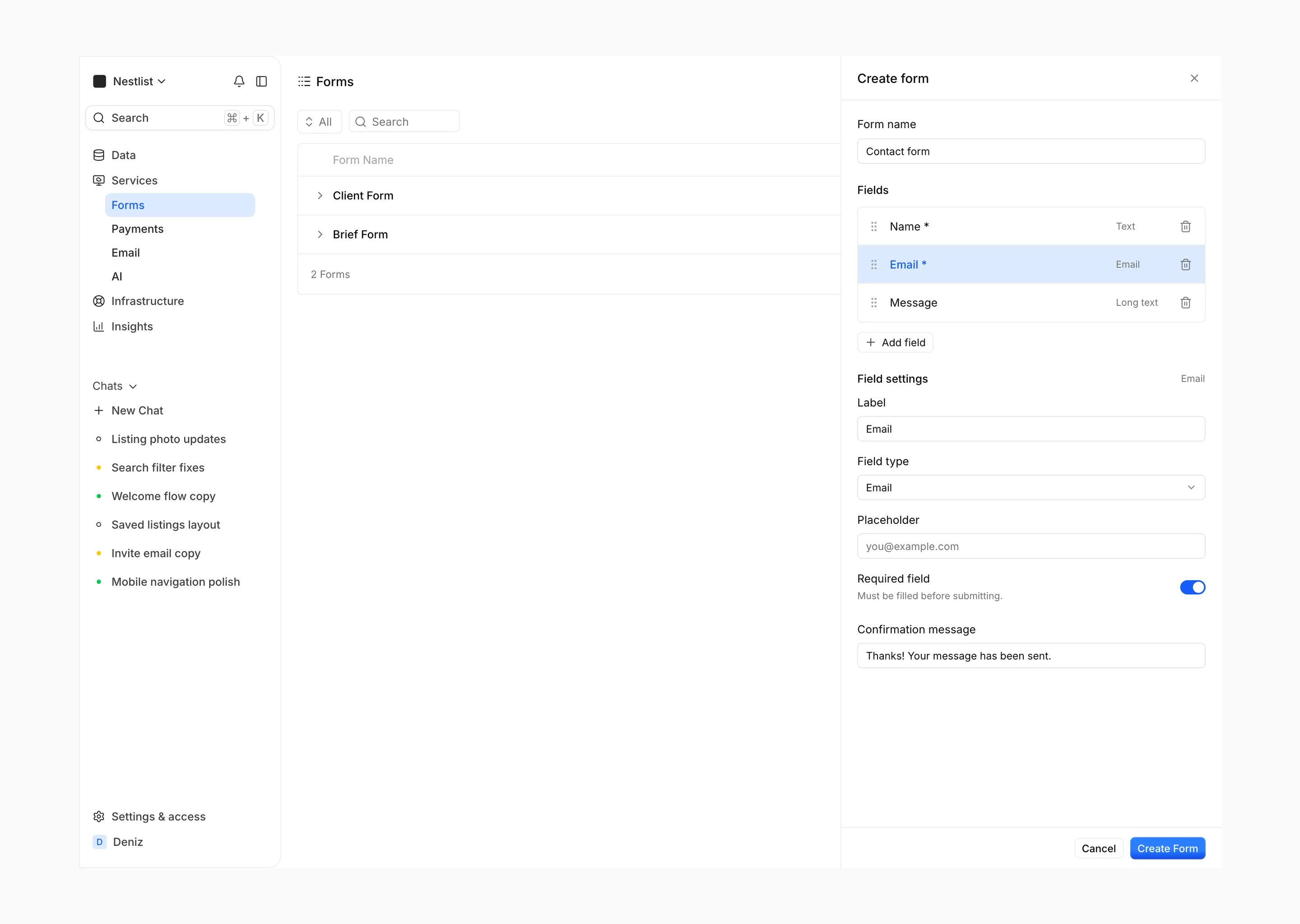 CoDuck manual form builder